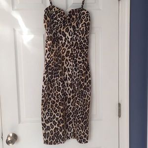 🛍SALE🛍Cache Leopard Print Satin Dress.Size 0